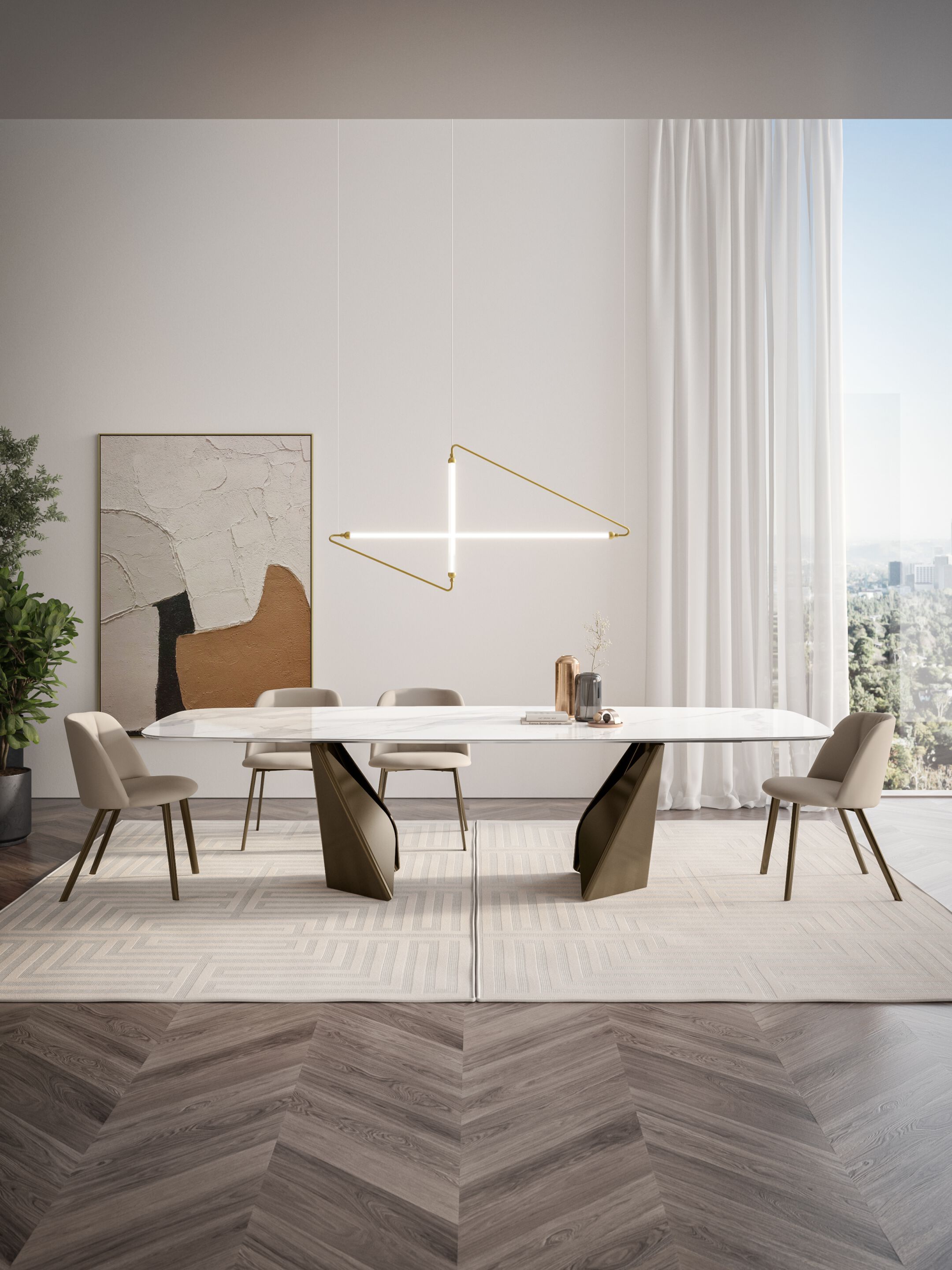 Стеклянный и металлический подвесной светильник Bontempi Casa ASTRA ARCH-00048899 - Вид №5