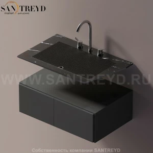 AELLN0CA1080ED Подвесная раковина настенная прямоугольная Agape Ell черная