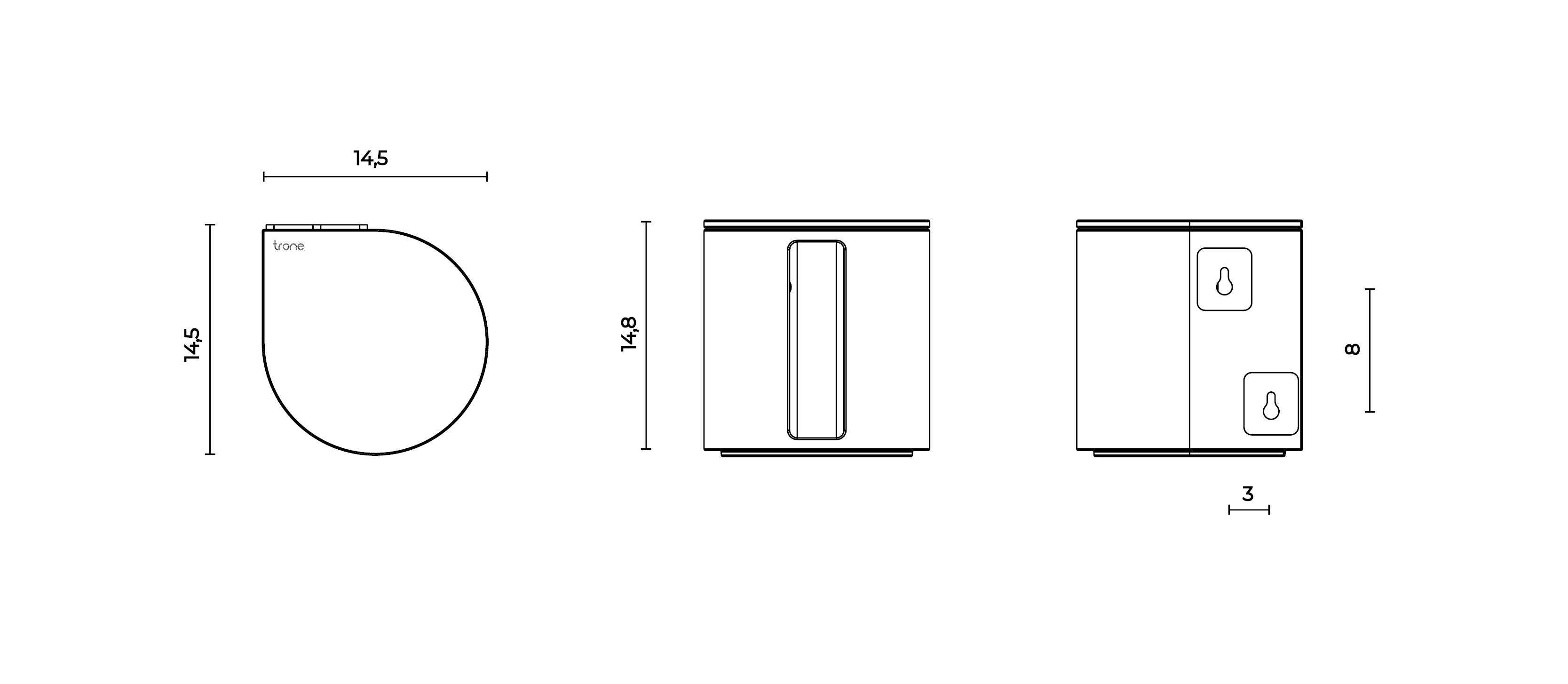 Держатель для туалетной бумаги, туалетная щетка и мусорное ведро Trone Trium ARCH-00082394 - Вид №1