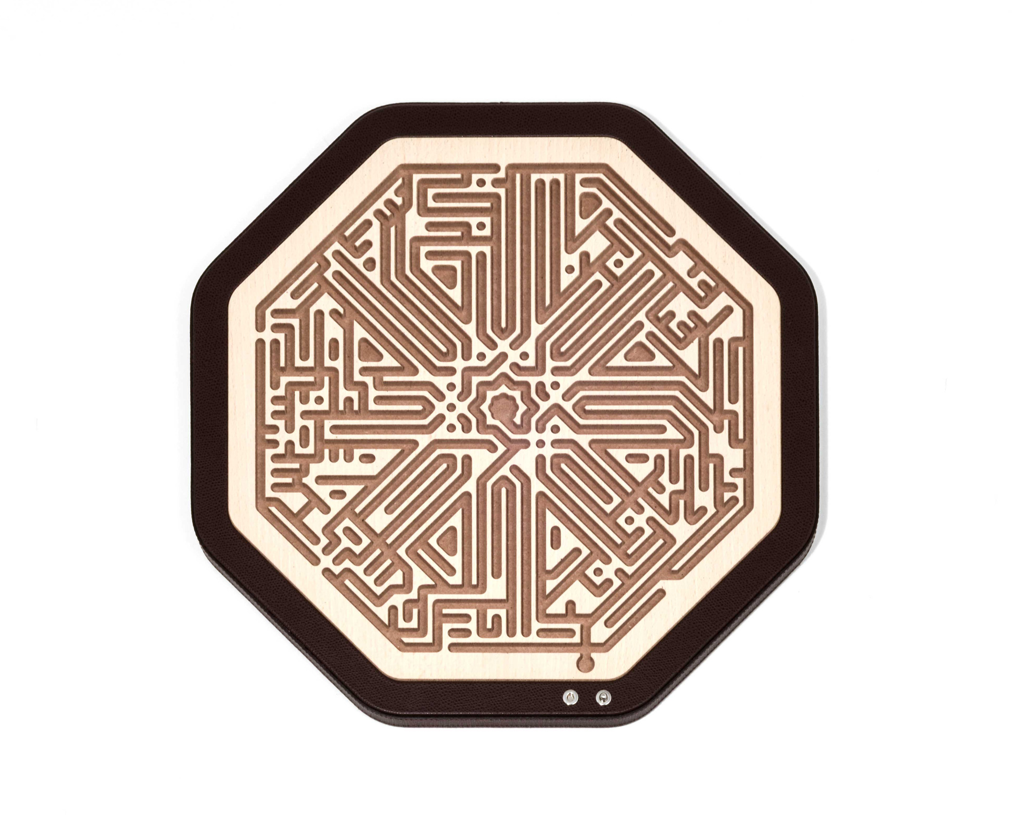 Jinn Octagonal Labyrinth - 38X38XH2 см / зернистая кожа_петроль-синий