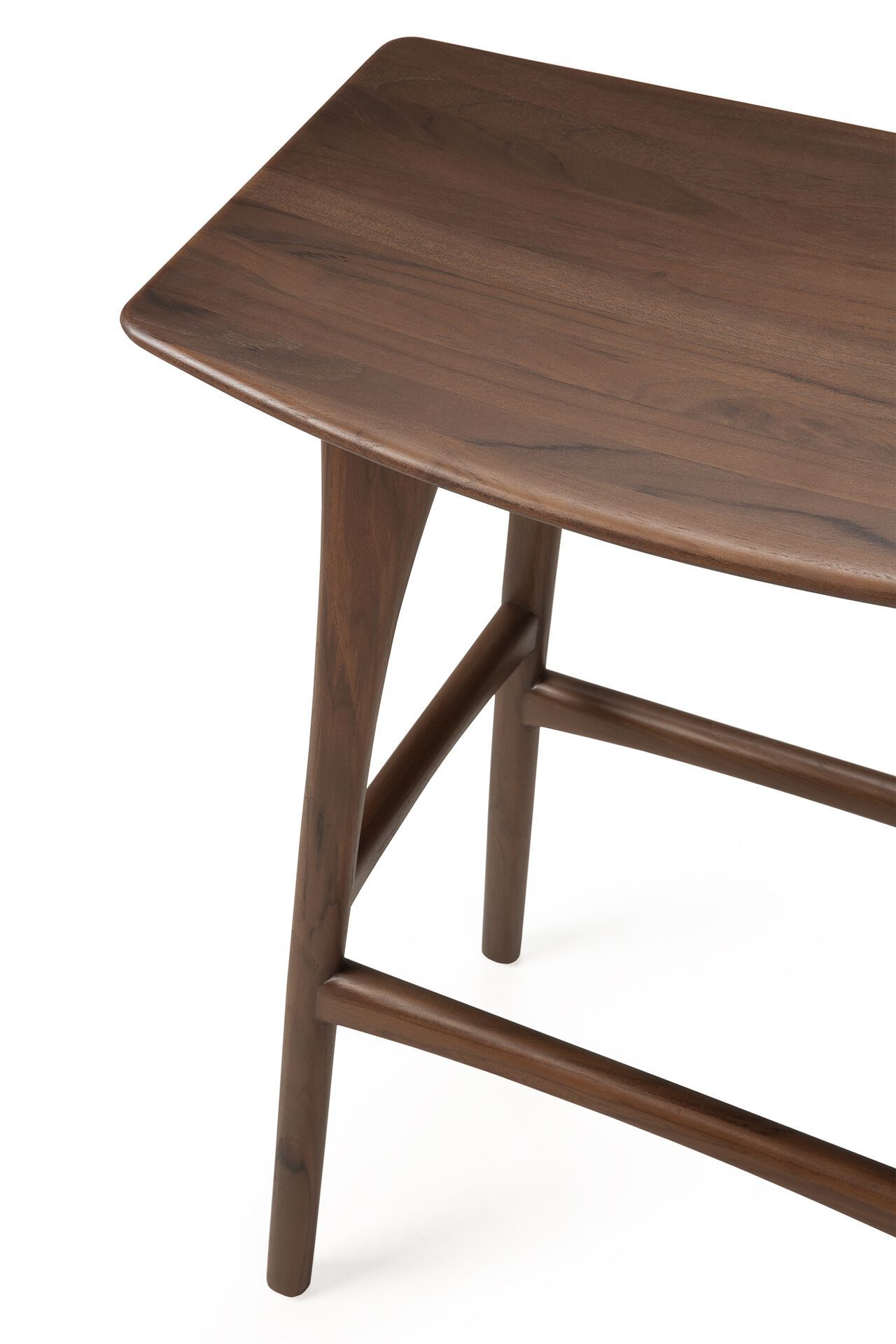 Высокий стул из тикового дерева с подставкой для ног Ethnicraft кость ARCH-00017783 - Вид №5