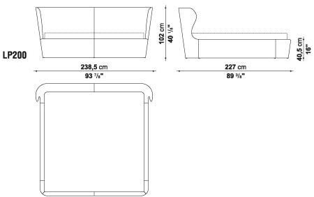 B&B Italia Двуспальная кровать из ткани с мягким изголовьем Papilio sun-id-1374177 - Вид №8