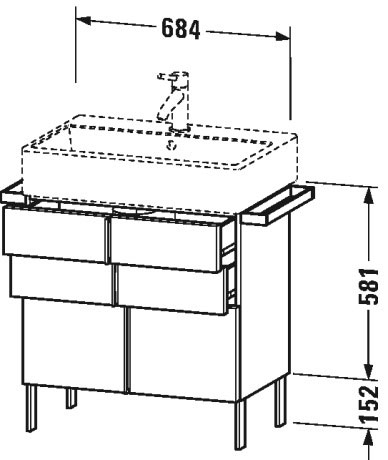 VA658601111 Vero Air Тумбочка напольная Кашемировый дуб Duravit - Вид №1