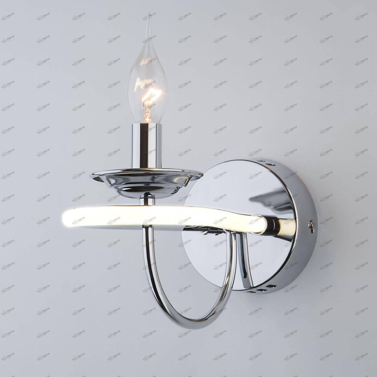 Бра металлическое хром Bogates 425/1 BOGATES СВЕЧА 00-3928773 Хром 