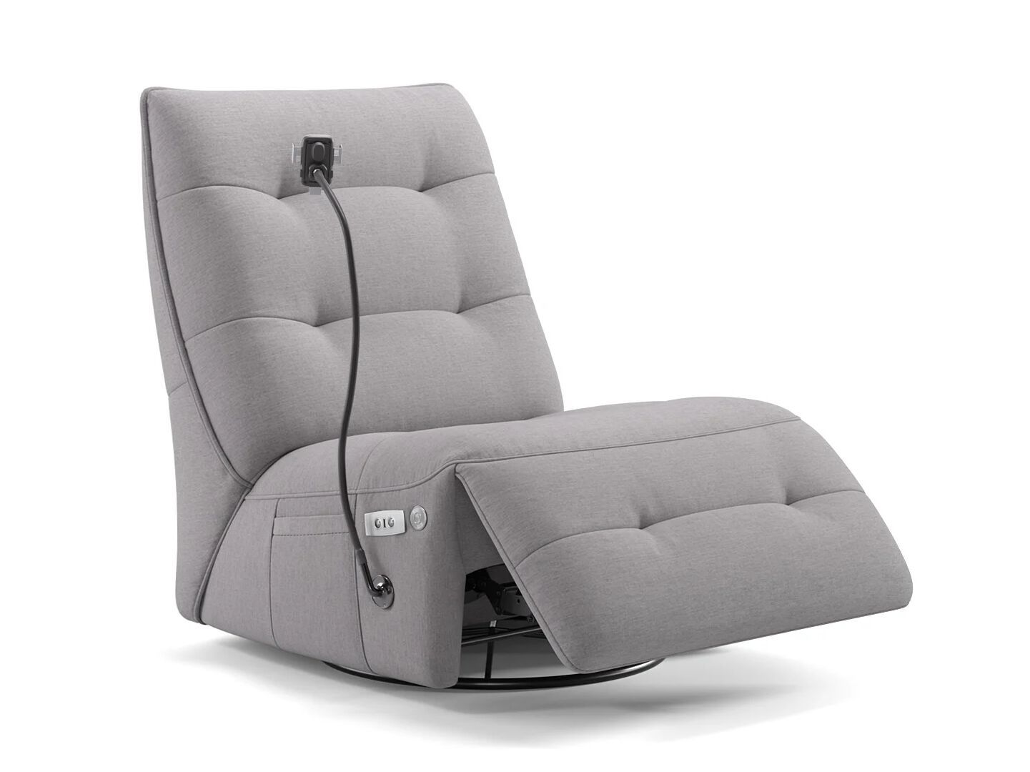 Тканевое вращающееся кресло с подставкой для ног Sofanella Боно ARCH-00054971