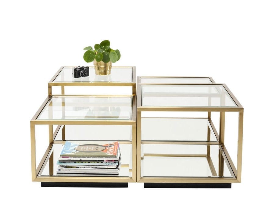 Журнальный столик из нержавеющей стали и стекла KARE Design Луиджи ARCH-00124100 - Вид №2