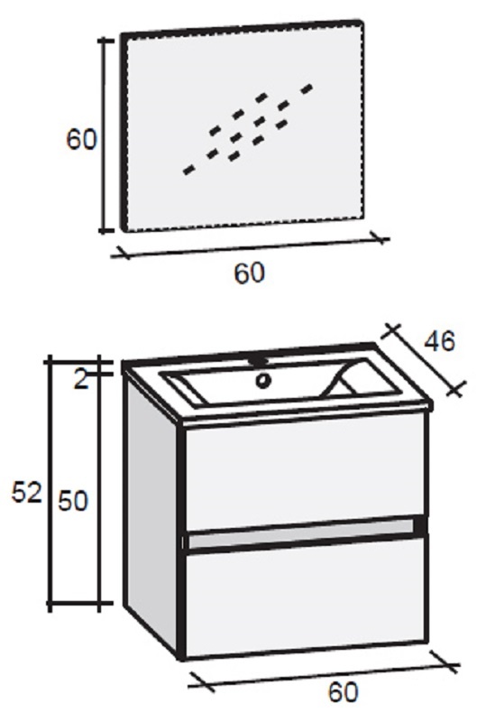 FPO060DP4S01 Комплект мебели Riho Porto Santreyd - Вид №1
