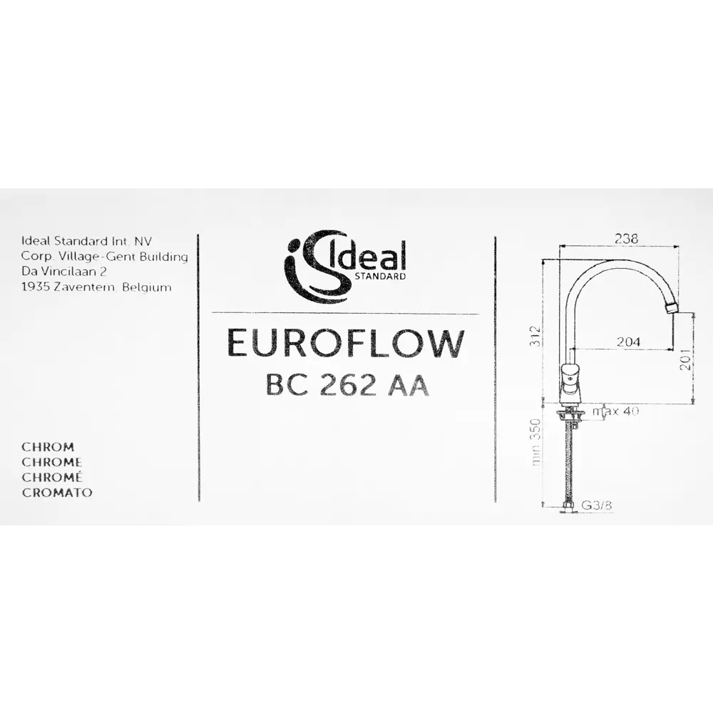 Смеситель для кухни Ideal Standard Euroflow, цвет хром 82126196 STLM-2104032 - Вид №3