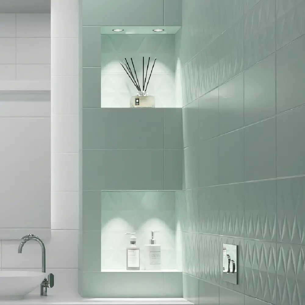 Настенная плитка KREAFORTA Mersey MonoR 20x40 см 1.62 м² матовая цвет мятный STLM-2011043