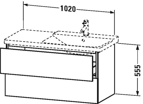 Тумбочка подвесная L-Cube #LC6252 1020 x 481 мм Duravit LC625200909 - Вид №1