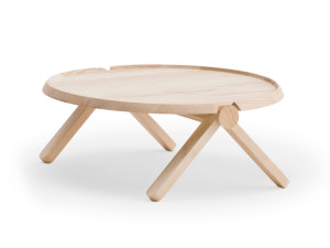 Низкий круглый журнальный столик из ясеня