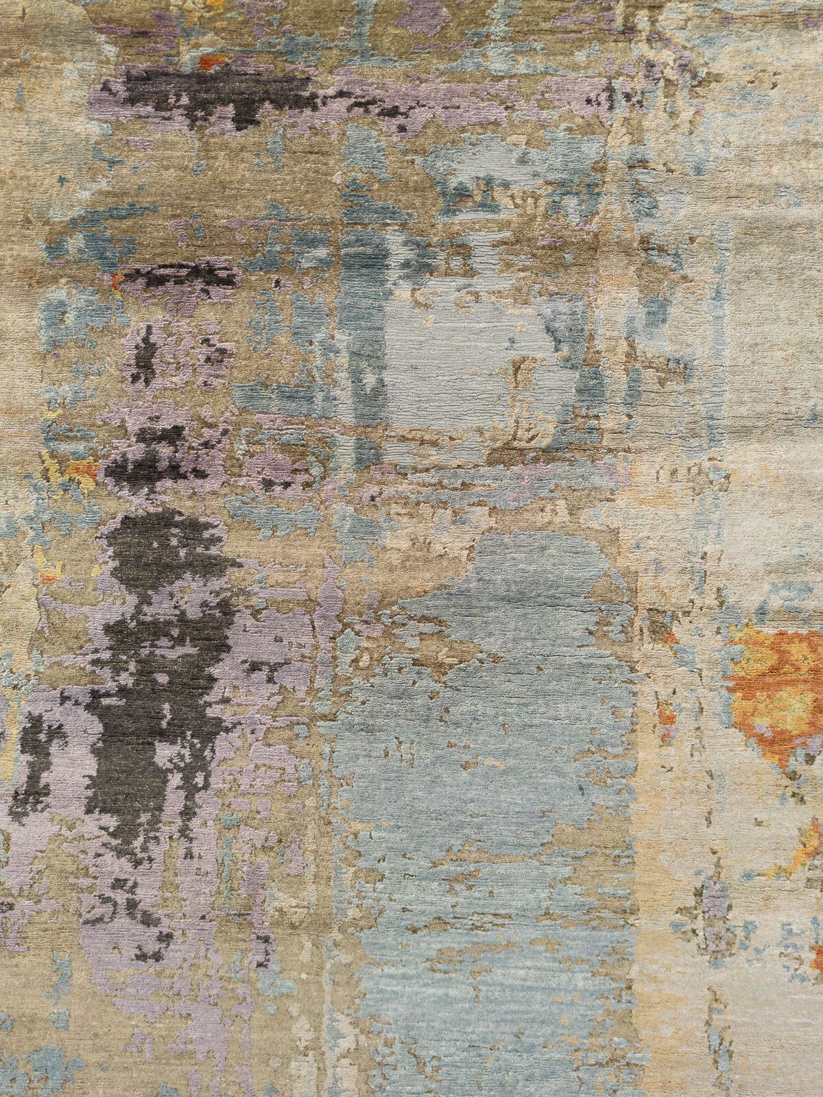 Индийский Шелковый и хлопковый ковер Mantellassi 1926 ORANGE ABSTRACT ARCH-00037698 - Вид №1