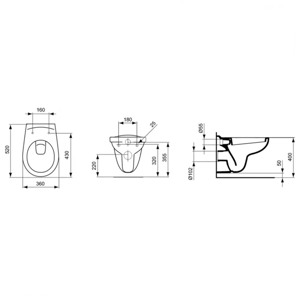 Унитаз подвесной Ideal Standard Is Eurovit безободковый с сиденьем микролифт 84491595 STLM-2092637 - Вид №3