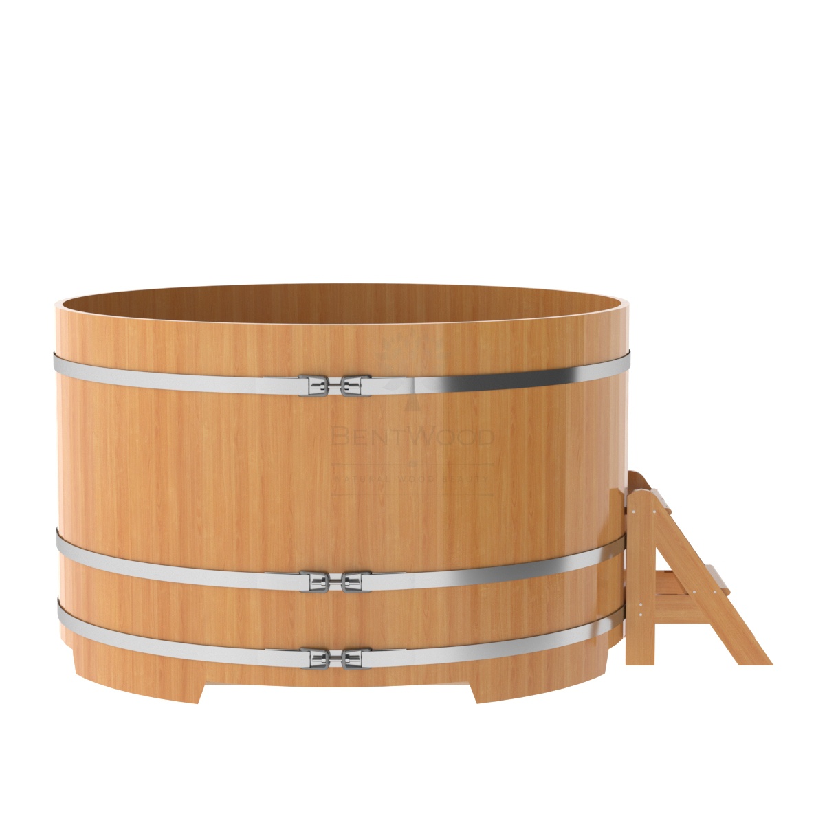 1214 Купель круглая из лиственницы d=1,80х1,1 натуральная премиум Alyarus  - Вид №2