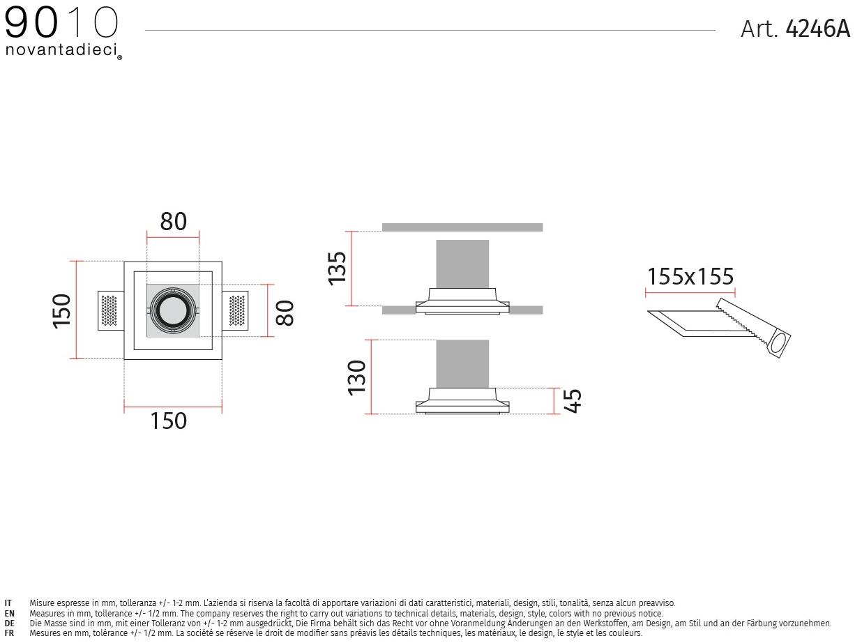 9010 novantadieci Точечный светильник на потолок из cristaly®  4246a  - Вид №2