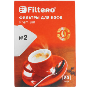 9235050 Фильтр для кофе Filtero №2/240 Premium №2 белый
