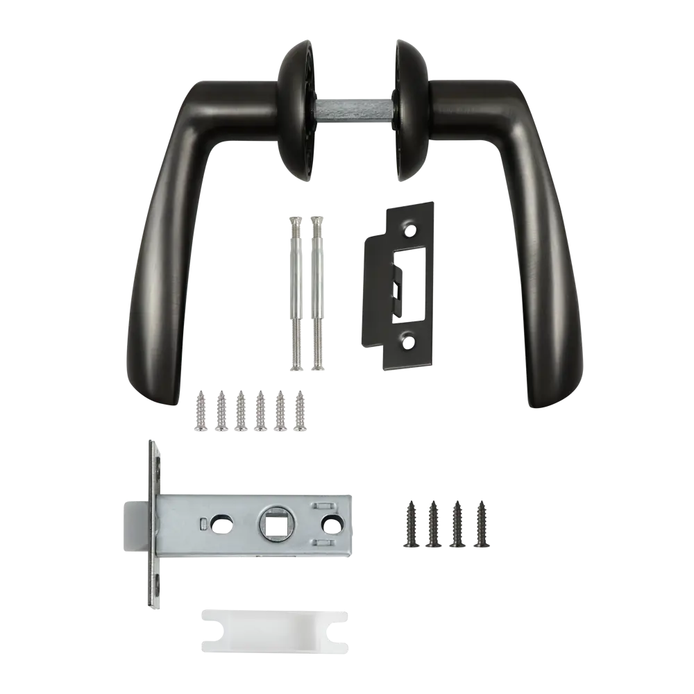 Дверные ручки Edson PS5R1 на розетке без замка, графит 85166608 STLM-0059295 - Вид №1