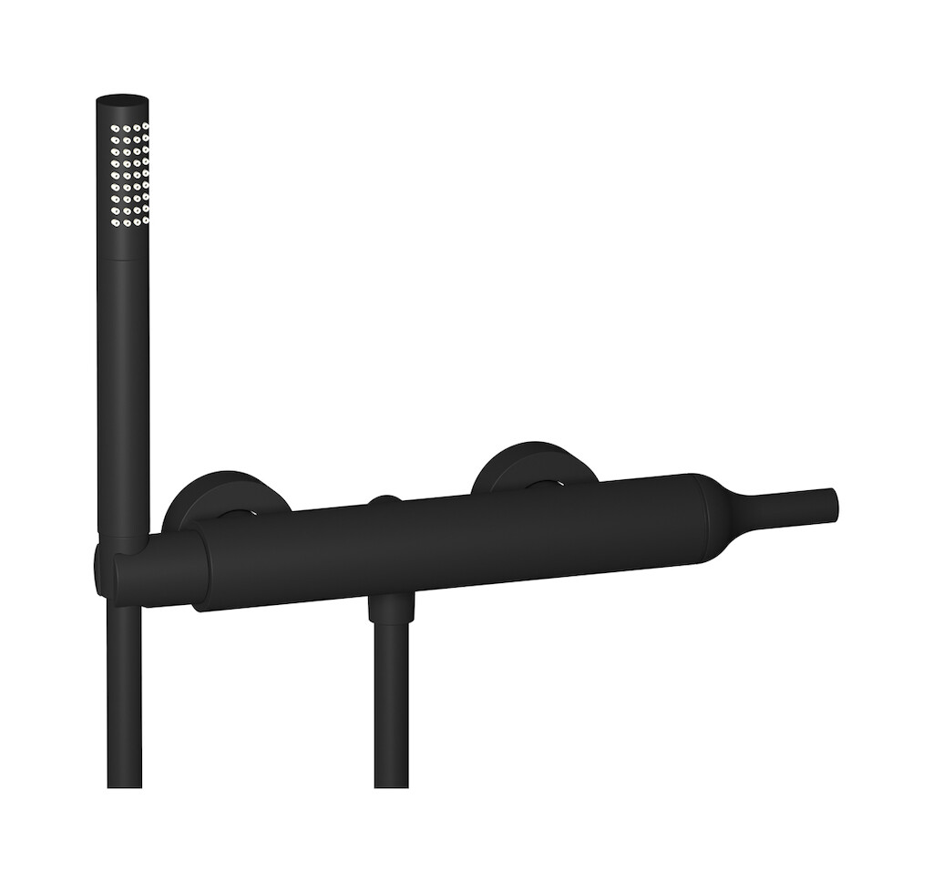 Встроенный смеситель для душа в комплекте с душевым гарнитуром. WE ARE IB bi350np Matt Black Batlo