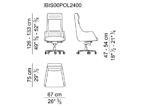 Кожаное вращающееся офисное кресло с высокой спинкой i 4 Mariani IBIS ARCH-00094223 - Вид №4