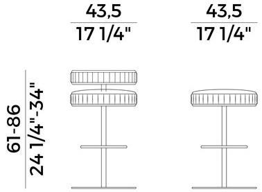 Potocco Стул кожаный поворотный с газлифтом Plissé 929/s-gas - Вид №2