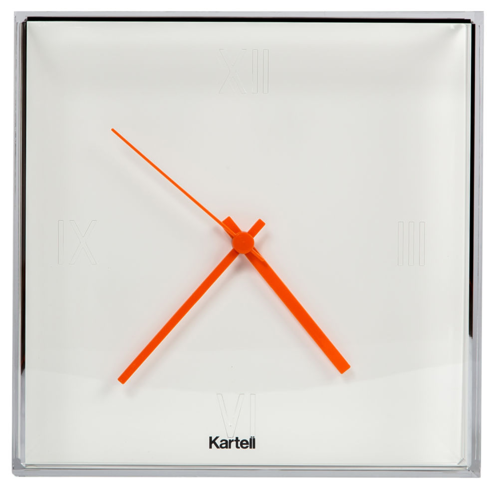 Часы настенные с оранжевыми стрелками Tic&Tac KARTELL ДИЗАЙНЕРСКИЕ 055589 Белый  - Вид №1