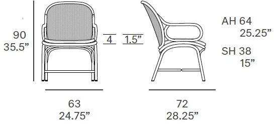 EXPORMIM Кресло из ротанга с подлокотниками Frames T051 r - Вид №6