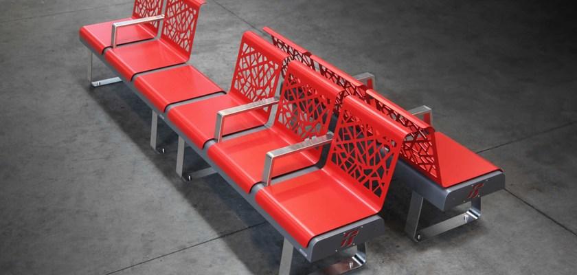 Metalco Скамья стальная с подлокотниками со спинкой sun-id-1440072 - Вид №1