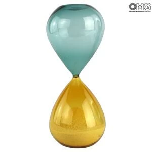 4444 ORIGINALMURANOGLASS Песочные часы - жёлтые - муранское стекло OMG 9 см