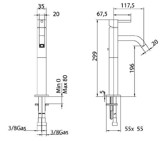 750320PN00LR Смеситель Bandini Ice Cube Santreyd - Вид №1