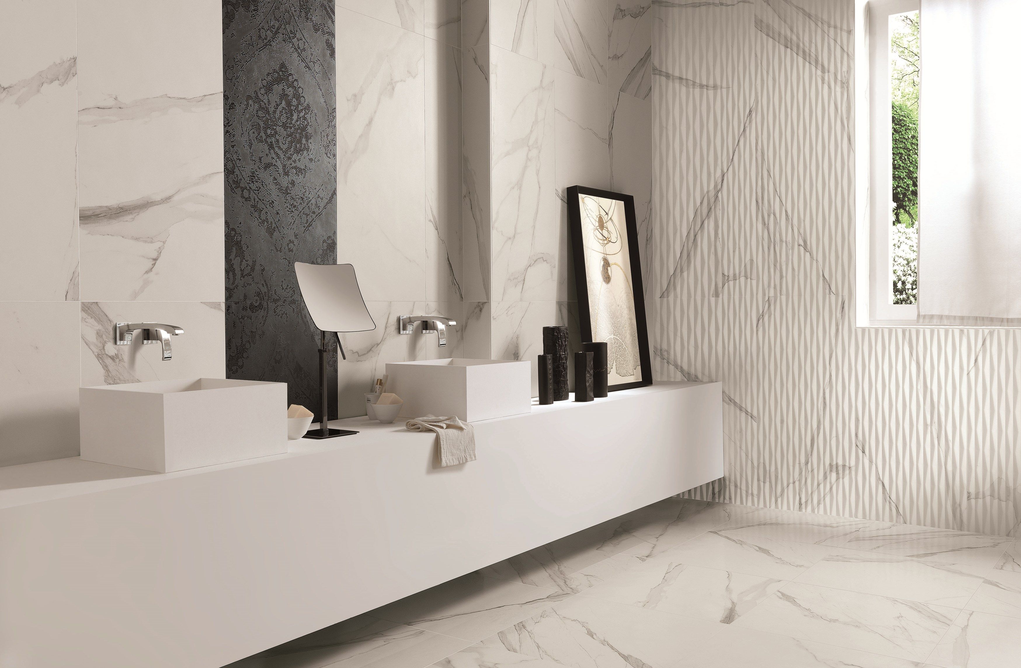 Внутренняя белая паста керамическая трехмерная поверхность плитки FAP ceramiche Рим ARCH-00140733 - Вид №4