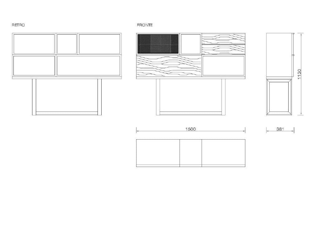 Деревянная консоль с ящиками Morelato ARCH-00100567 - Вид №4