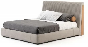 Stylish Club Двуспальная кровать из микрофибры с мягким изголовьем His Scf.hi15