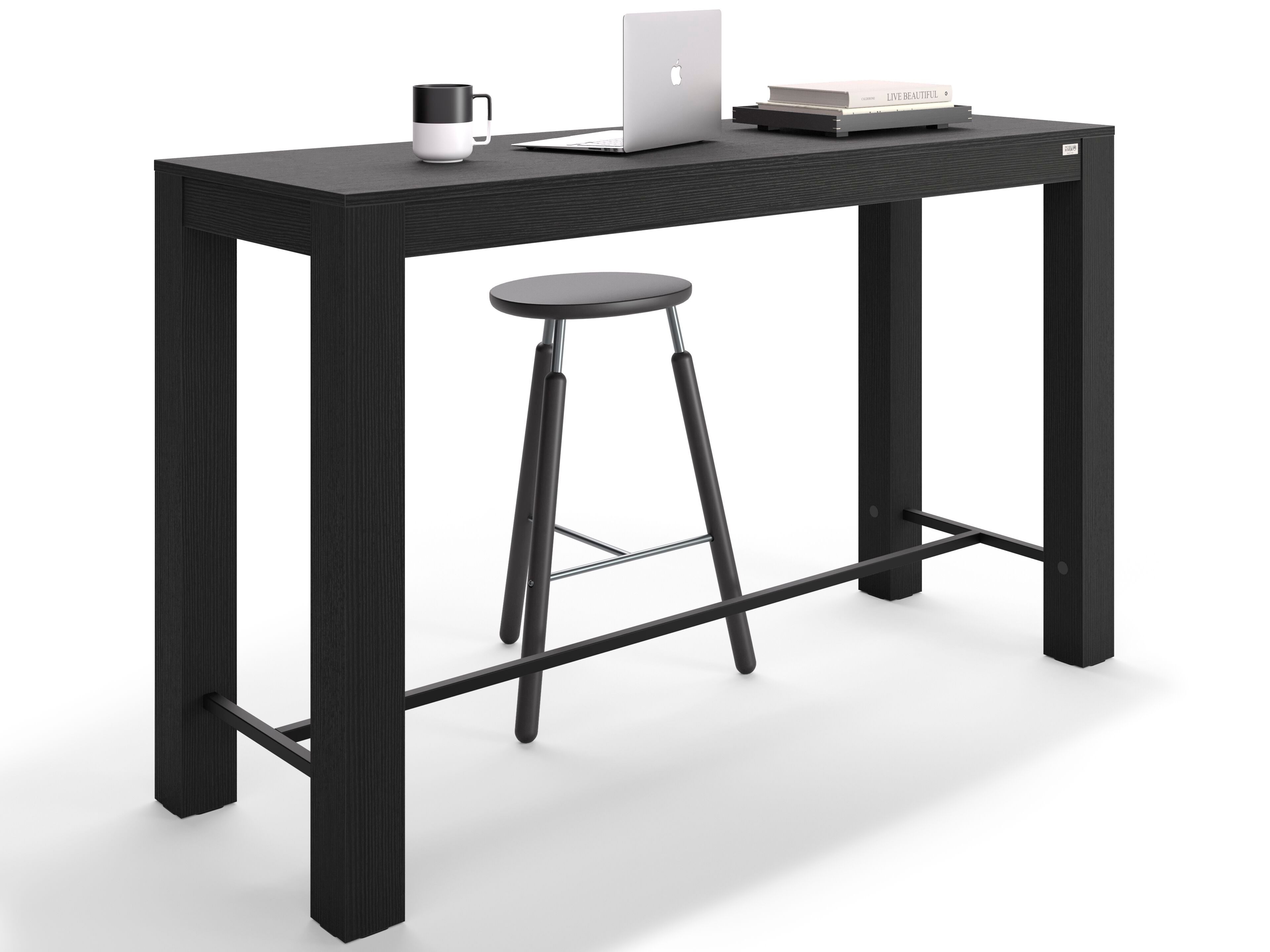 Высокий прямоугольный стол из черного ясеня Mobili Fiver Rachele ARCH-00034497 - Вид №1