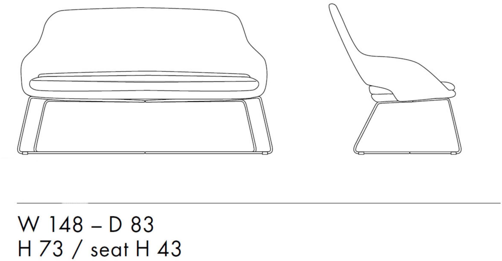 Sinetica 2-местный тканевый диван на санках по контракту Captain sun-id-1358672 - Вид №4