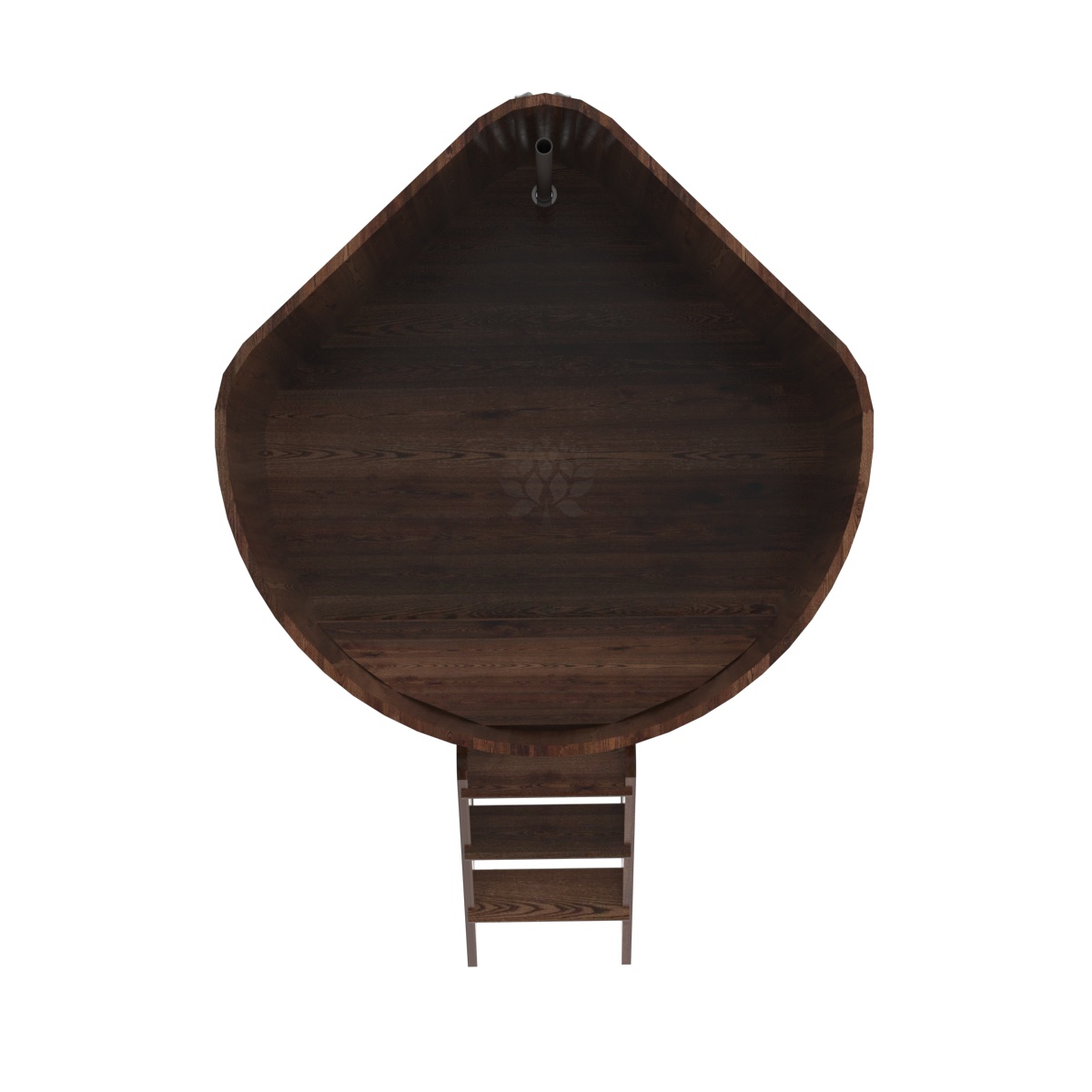 1244 Купель угловая из лиственницы 1,37х1,37х1,2 морёная премиум Alyarus  - Вид №4