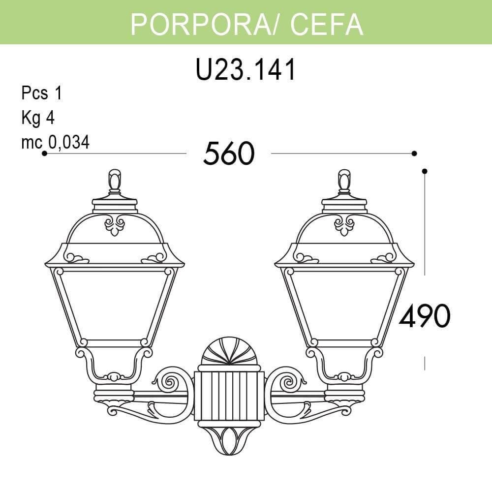Уличный настенный светильник Fumagalli Porpora/Cefa U23.141.000.WYF1R FUMAGALLI ПОД СТАРИНУ, ФОНАРЬ 272153 Белый  - Вид №1