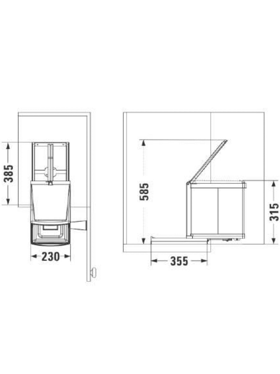 Контейнер для мусора на дверцу Navako Beta 350/12-1 Anthracite NAVAKO 10366 - Вид №3