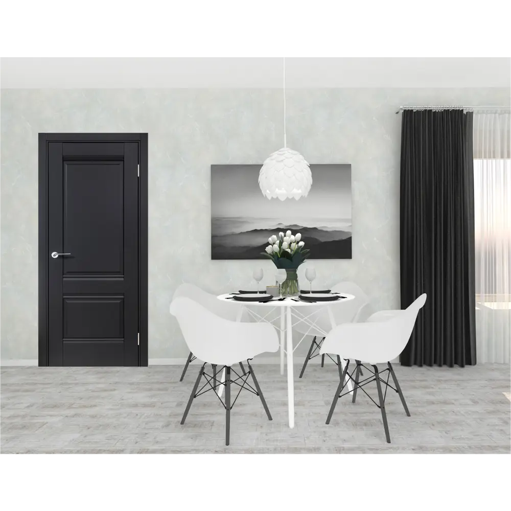 Комплект двери Классико-42 глухая 70x200 см Hardflex черный без доборов 89430428 STLM-2164690 PORTIKA  - Вид №1