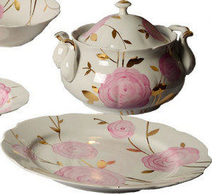 10634518 Дулевский фарфор Сервиз столовый 6/29 "Аппетитный" "Весенний" (с вазой для супа) Фарфор