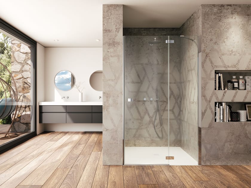 Стеклянная ниша душевая кабина с распашной дверью Provex Industrie Kombi ARCH-00015126