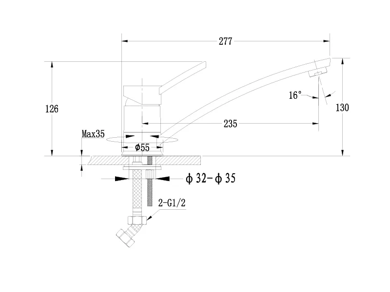 Кухонный смеситель 17240047 шоколад GranFest Ewigstein - Вид №1