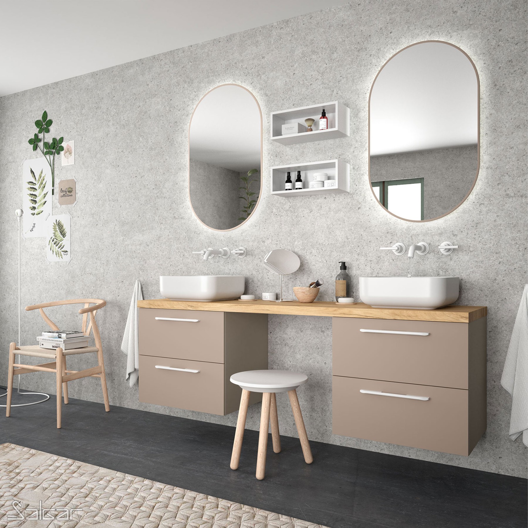 87863 SALGAR Зеркало OLIMPIA 920 macchiato вертикальное со светодиодной подсветкой (20 Вт) IP44 950 x 520 x 30 мм Зеркало - Вид №2
