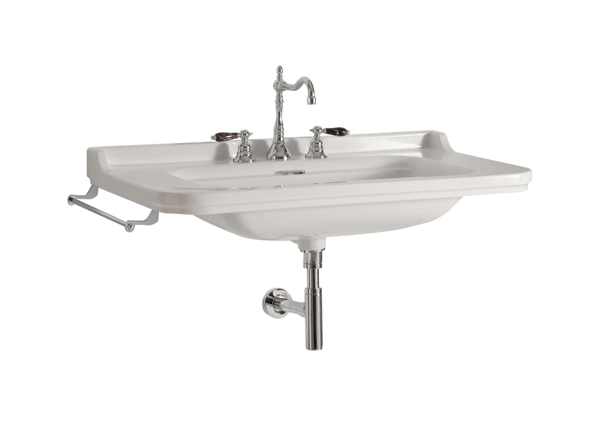 Керамическая прямоугольная подвесная раковина с держателем для полотенец Kerasan Waldorf ARCH-00103313 - Вид №7