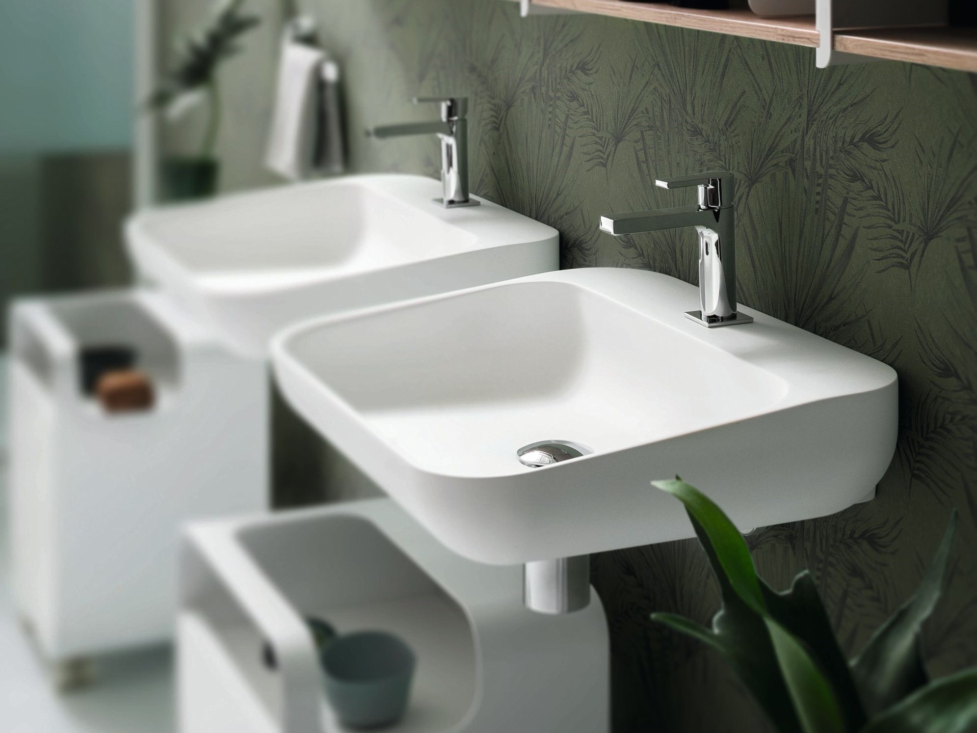 Прямоугольный одиночный подвесной умывальник ARBLU ARCH-00097000