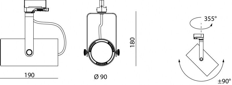 Lucifero's Светодиодные трековые светильники из экструдированного алюминия Phar sun-id-1515521 - Вид №2
