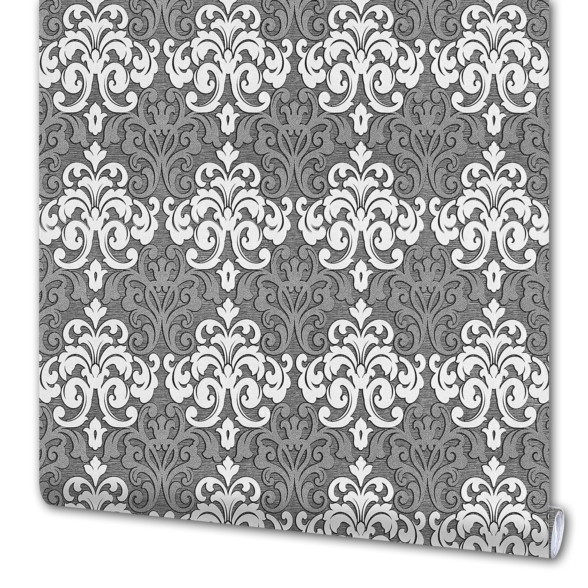 82105558 Обои флизелиновые «» тёмно-серые 1.06 м 1023-23 Вензель Santreyd 