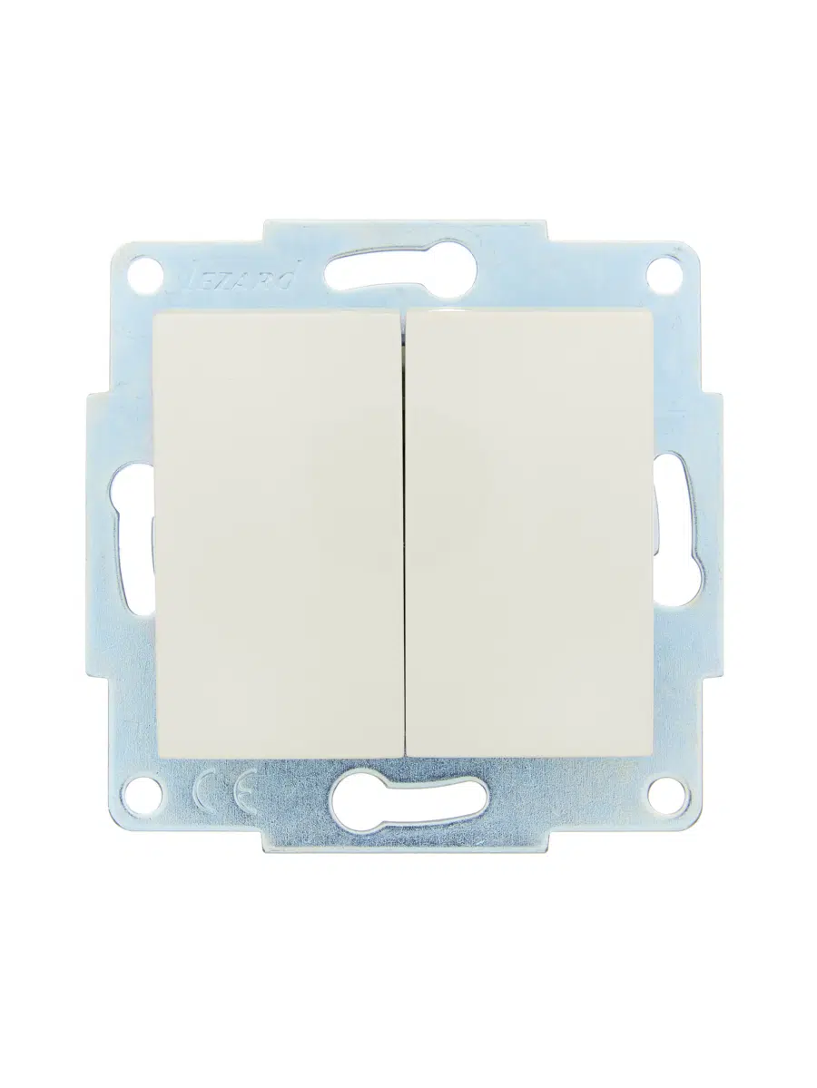 ASTI Выключатель двойной жемчужно-белый перламутр механизм LEZARD 7081-3088-101