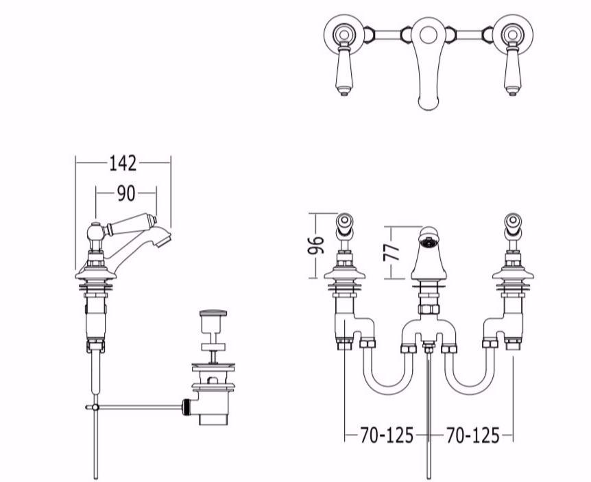 Devon&Devon Смеситель для биде на 3 отверстия Black dandy sun-id-1352673 - Вид №1