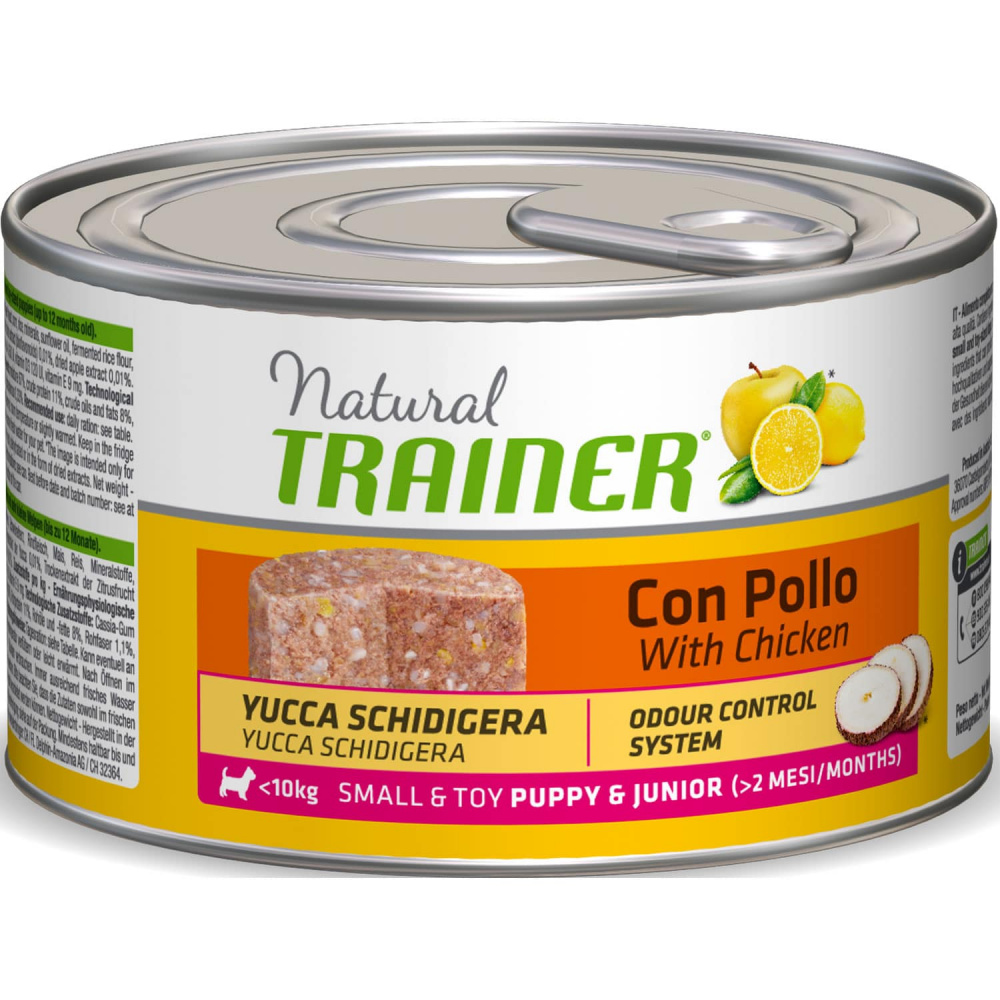 Т0055910 Корм для щенков TRAINER Natural для мелких пород курица конс.150г NATURAL TRAINER 