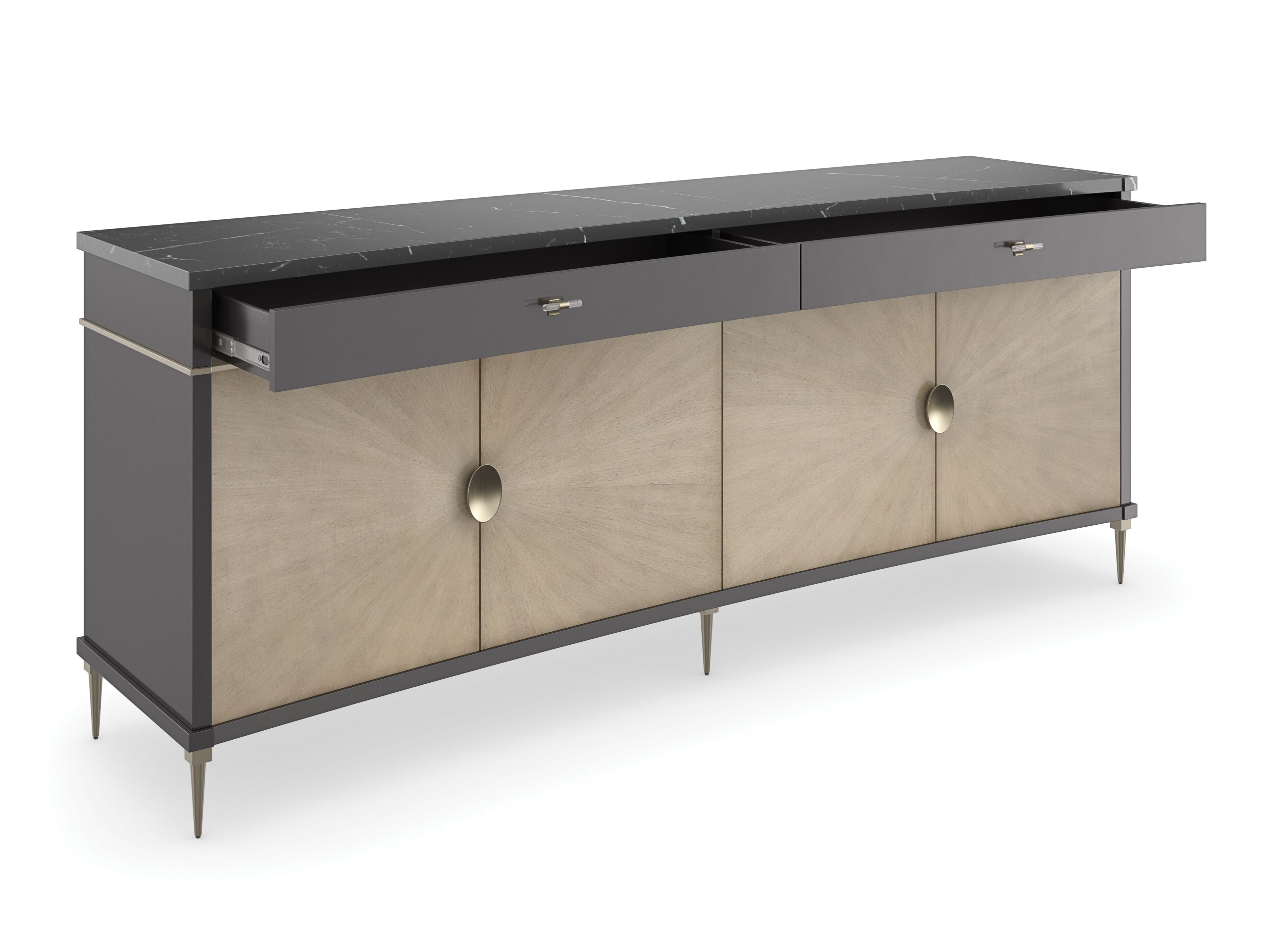 Мебель из дерева и мрамора Nero Marquina с распашными дверями Caracole ARCH-00000224 - Вид №3